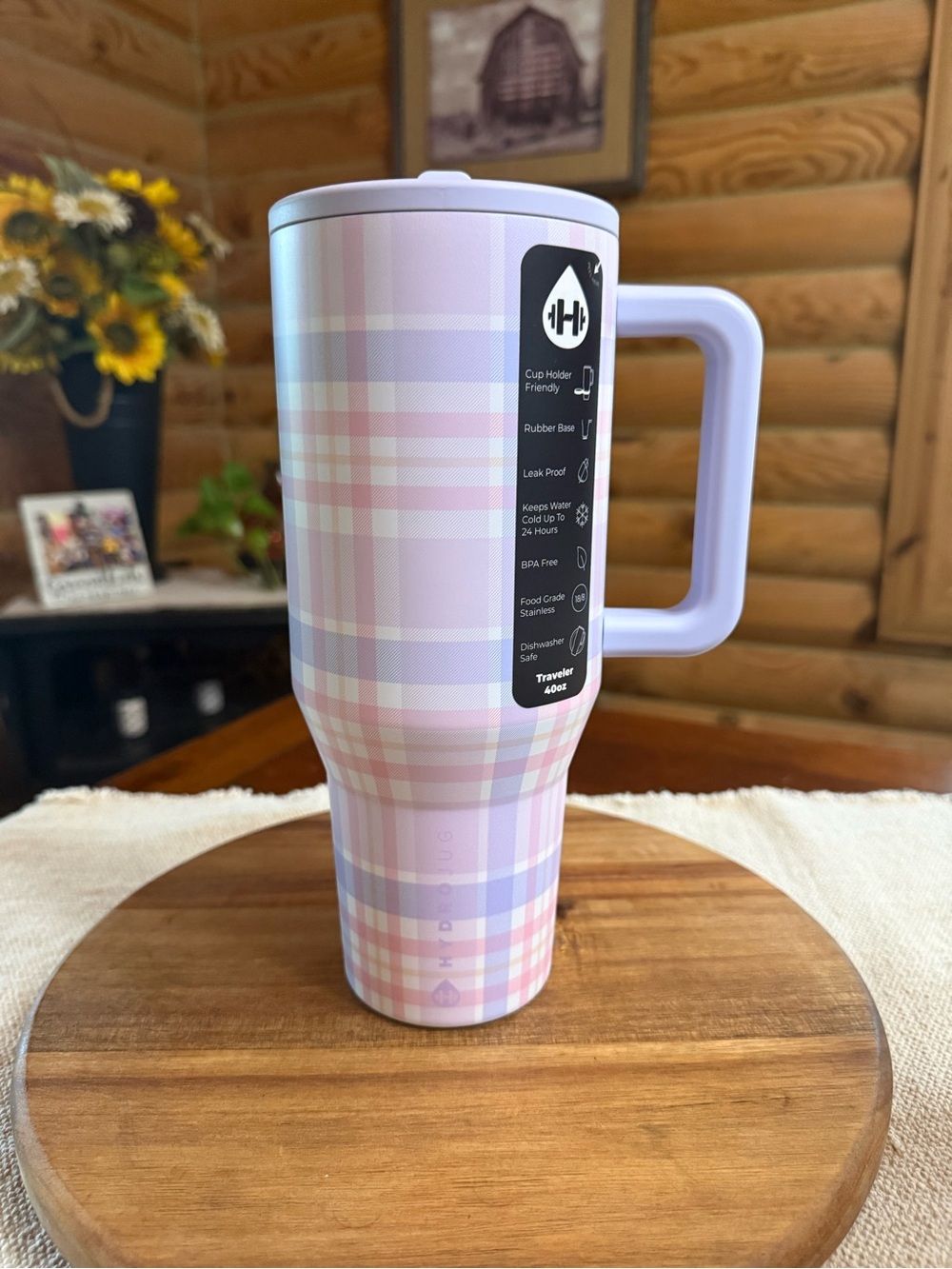 LAVENDER DREAMS HydroJug 40oz Traveler Straw Tumbler • LEAKPROOF